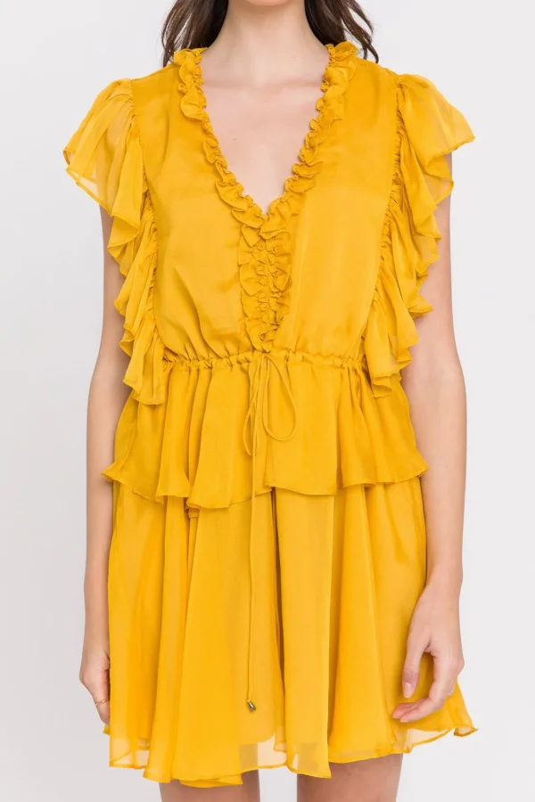 ENDLESS ROSE Tops*- Solid Mini Dress YELLOW
