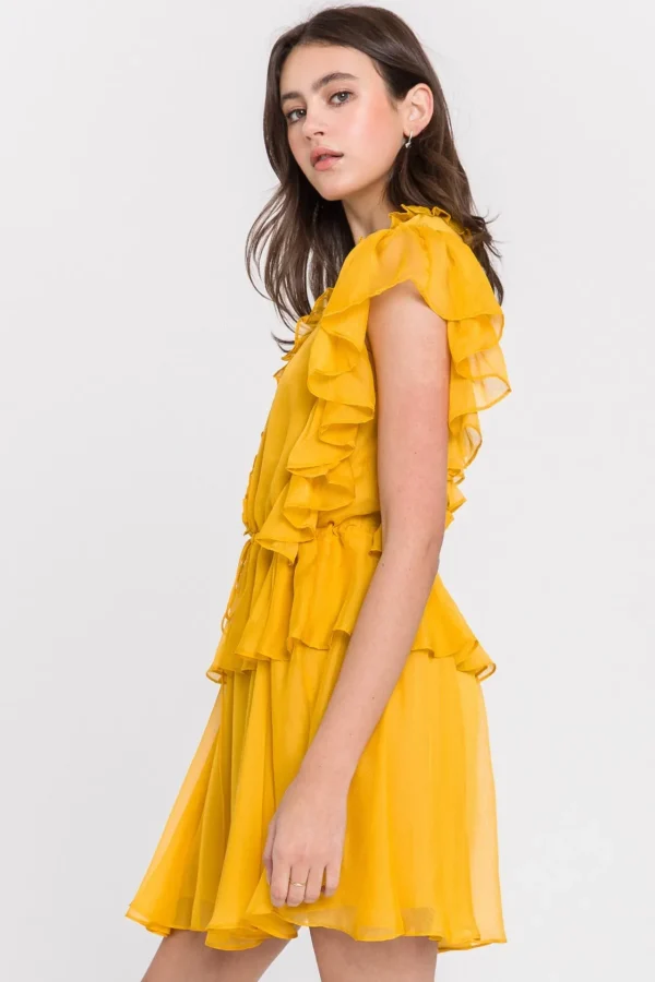 ENDLESS ROSE Tops*- Solid Mini Dress YELLOW