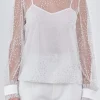 ENDLESS ROSE Shirts & Blouses | Tops*- Speckled Mesh Blouse WHITE
