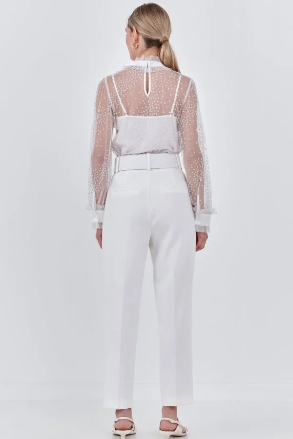 ENDLESS ROSE Shirts & Blouses | Tops*- Speckled Mesh Blouse WHITE