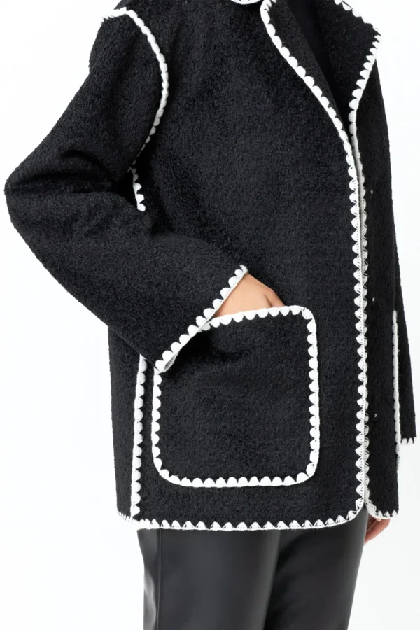 ENDLESS ROSE Jackets & Coats*- Stitched Throw Cardigan BLACK