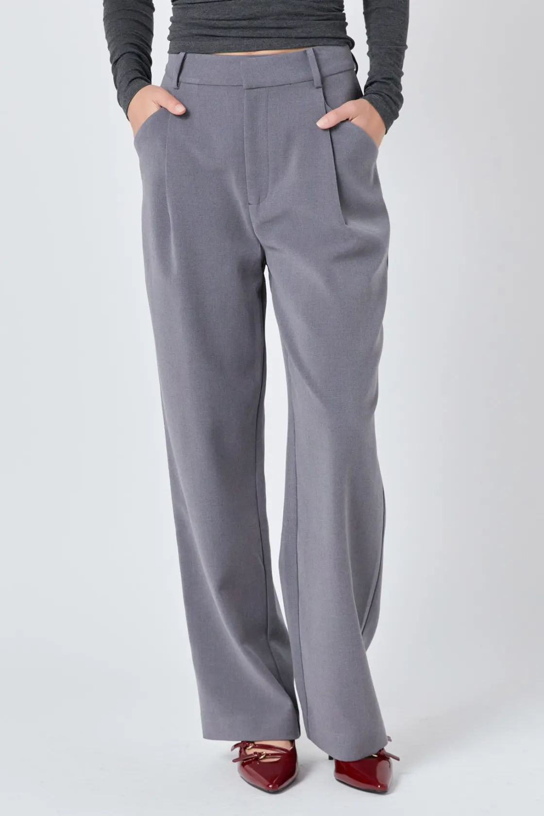 endless_rose__straightleg_0.webp ENDLESS ROSE Pants | Tops*- Straight-Leg Trousers MEDIUMGREY