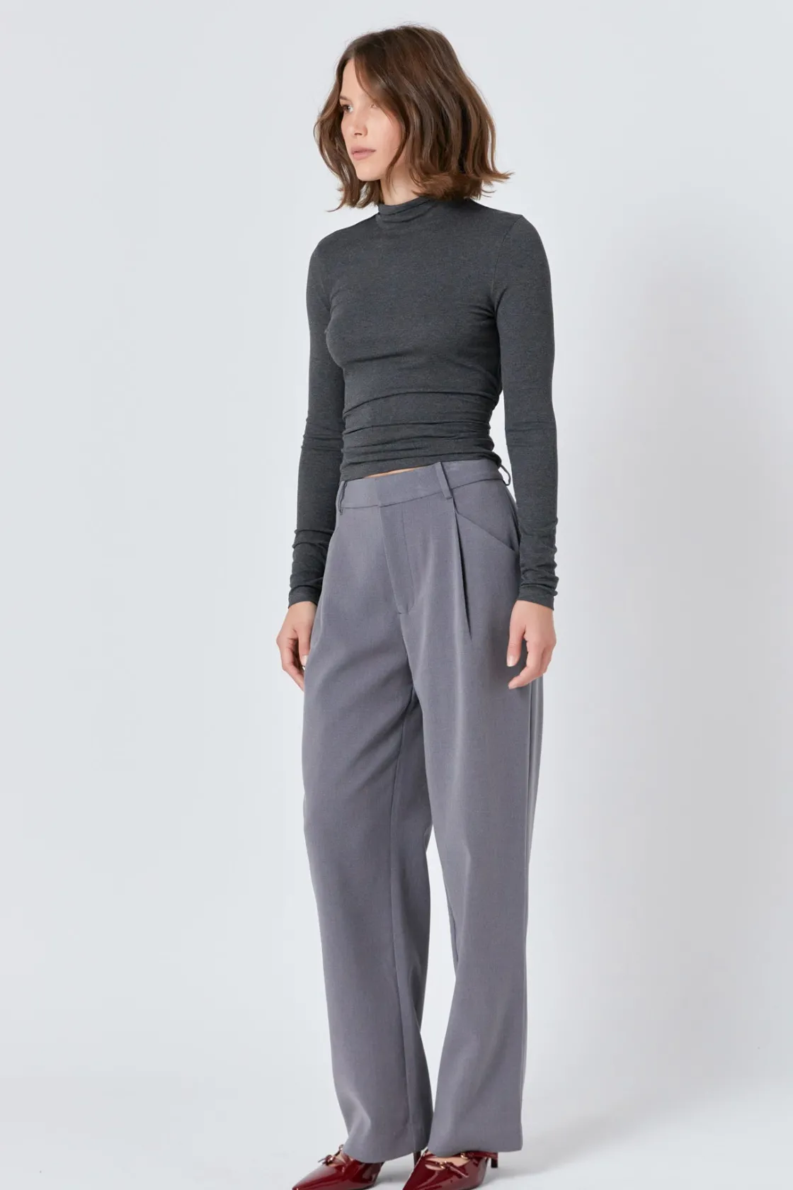 endless_rose__straightleg_1.webp ENDLESS ROSE Pants | Tops*- Straight-Leg Trousers MEDIUMGREY