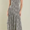 ENDLESS ROSE Strapless | Tops*- Strapless Asymmetrical Maxi Dress IVORY/BLACK