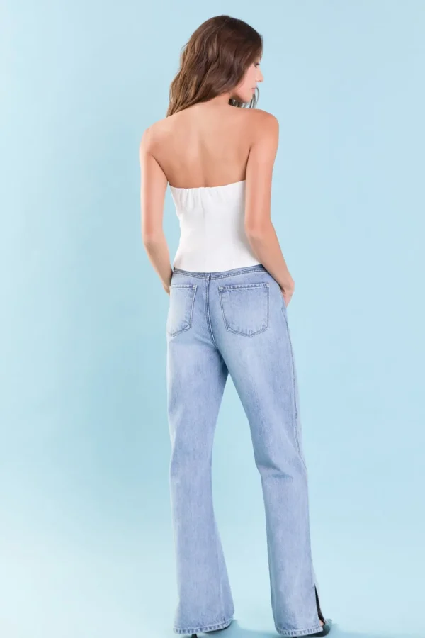 ENDLESS ROSE Tops*- Strapless Linen Top IVORY