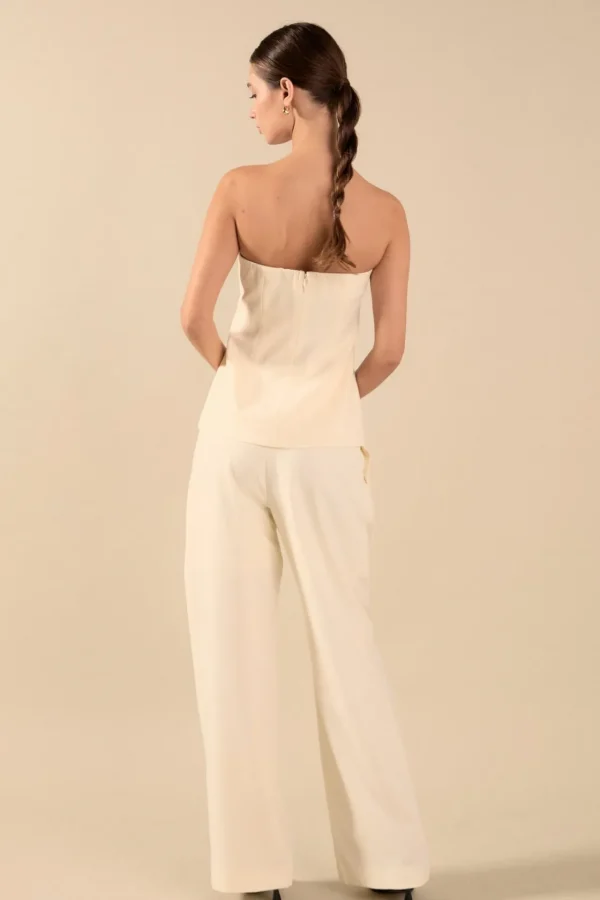 ENDLESS ROSE Tops*- Strapless 3-pc button Long Top