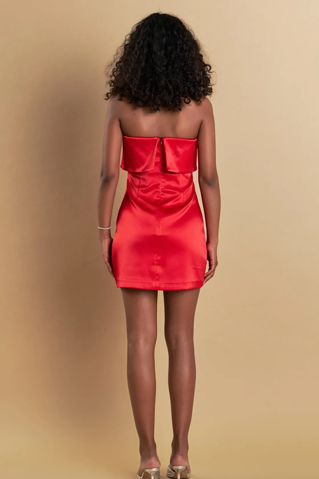 endless_rose__strapless_s_3-1.webp ENDLESS ROSE Strapless | Tops*- Strapless Satin Mini Dress RED