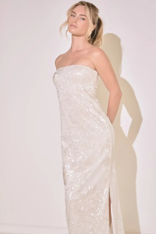 ENDLESS ROSE Sequin Dresses | Strapless*- Strapless Sequins Maxi Dress