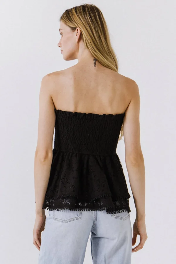 ENDLESS ROSE Tops*- Strapless Tube Lace top