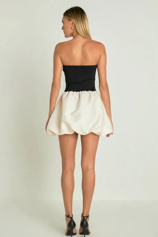 ENDLESS ROSE Strapless | Tops*- Strapless Voluminous Mini Dress BLACK