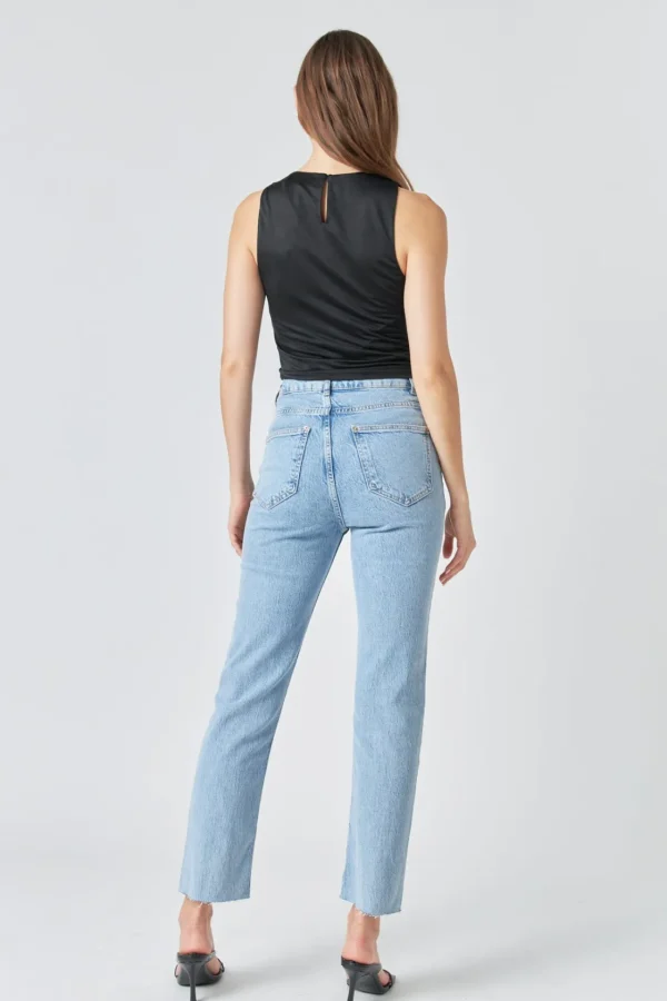 ENDLESS ROSE Tops*- Stretch Ruched Tank Top BLACK