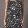 ENDLESS ROSE Matching Sets | Tops*- Stretched Sequin Top SILVER