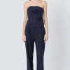 ENDLESS ROSE Matching Sets | Tops*- Stripe Draped Corset Top NAVY
