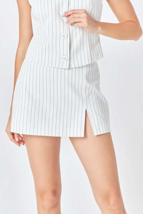 ENDLESS ROSE Matching Sets | Tops*- Stripe Skort WHITE/BLACK