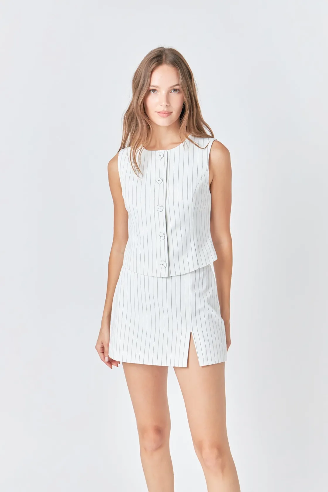 endless_rose__stripe_skor_3.webp ENDLESS ROSE Matching Sets | Tops*- Stripe Skort WHITE/BLACK