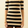 ENDLESS ROSE Sweaters & Knits | Tops*- Striped Knit Mini Dress BLACK/NUDE