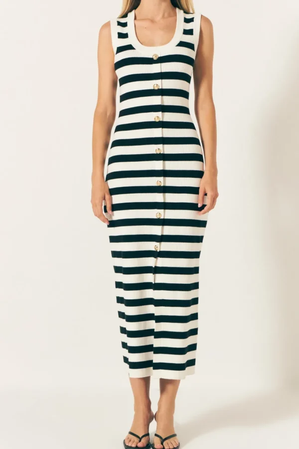 ENDLESS ROSE Sweaters & Knits | Tops*- Striped Midi Dress WHITE/BLACK