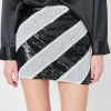 ENDLESS ROSE Skirts*- Striped Sequins Skirt BLACKWHITE