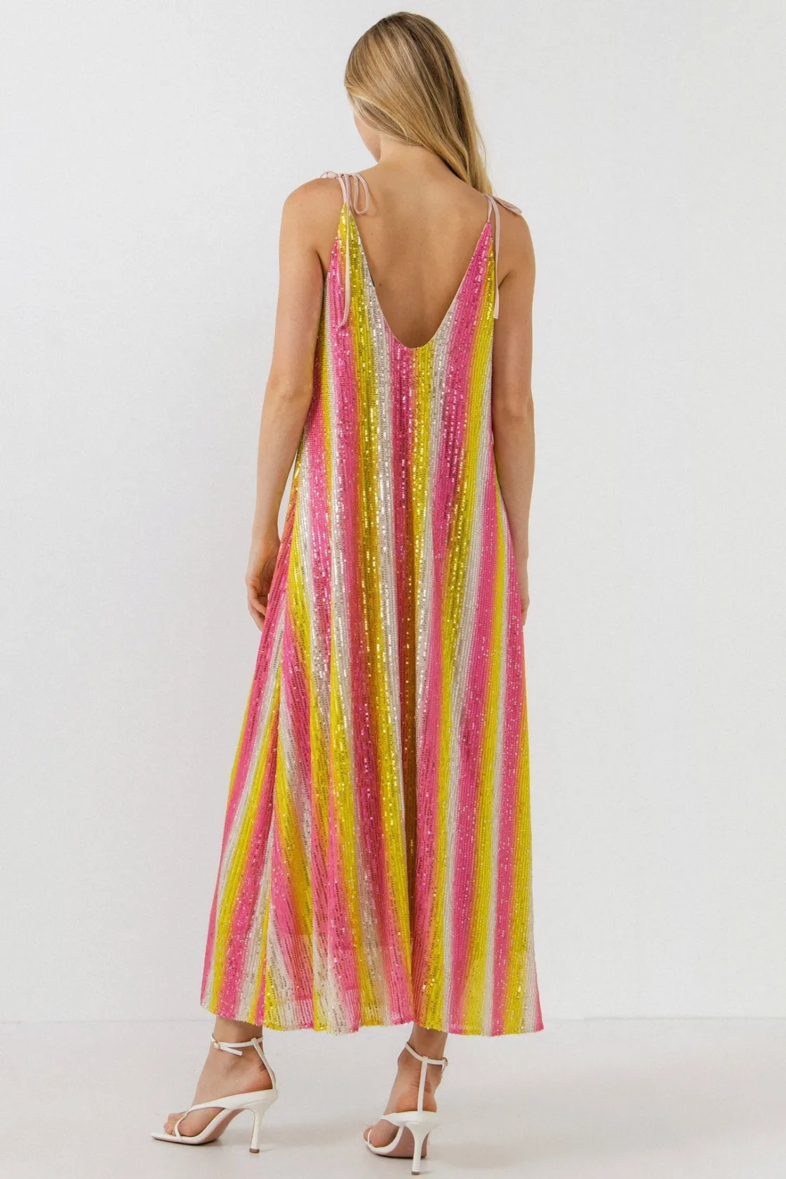 endless_rose__striped_seq_2.webp ENDLESS ROSE Tops*- Striped Sequin Maxi Dress MULTI