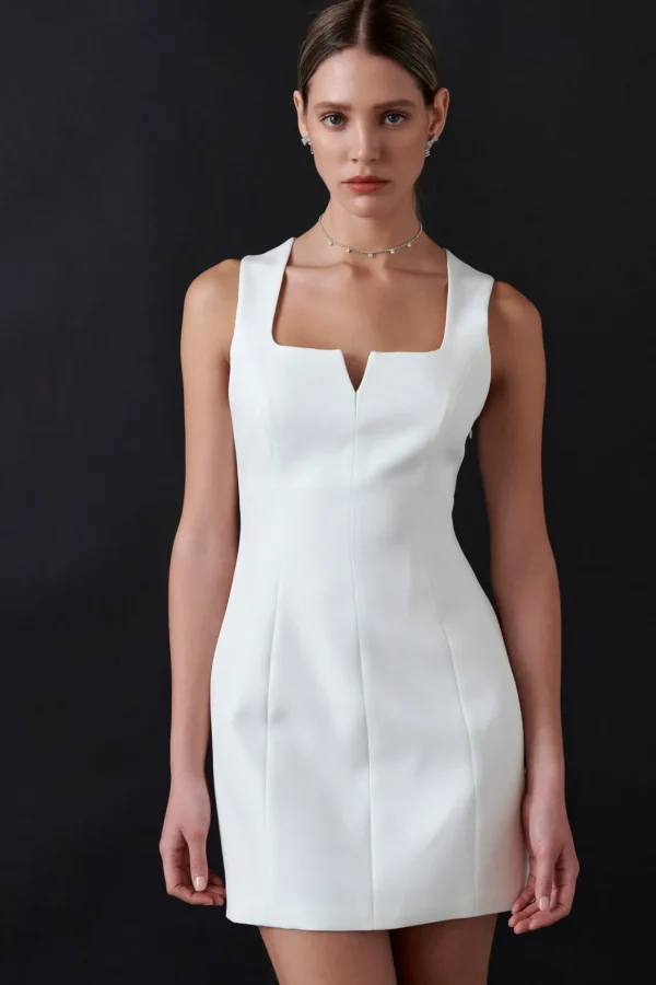 ENDLESS ROSE White Dresses | Little Black Dress*- Structured Mini Dress