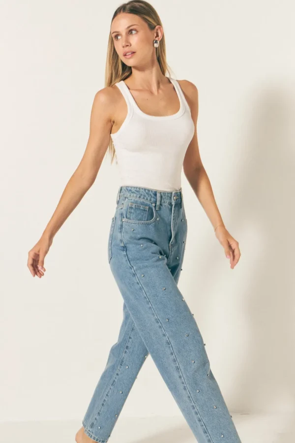 ENDLESS ROSE Denim | Tops*- Studded DENIM