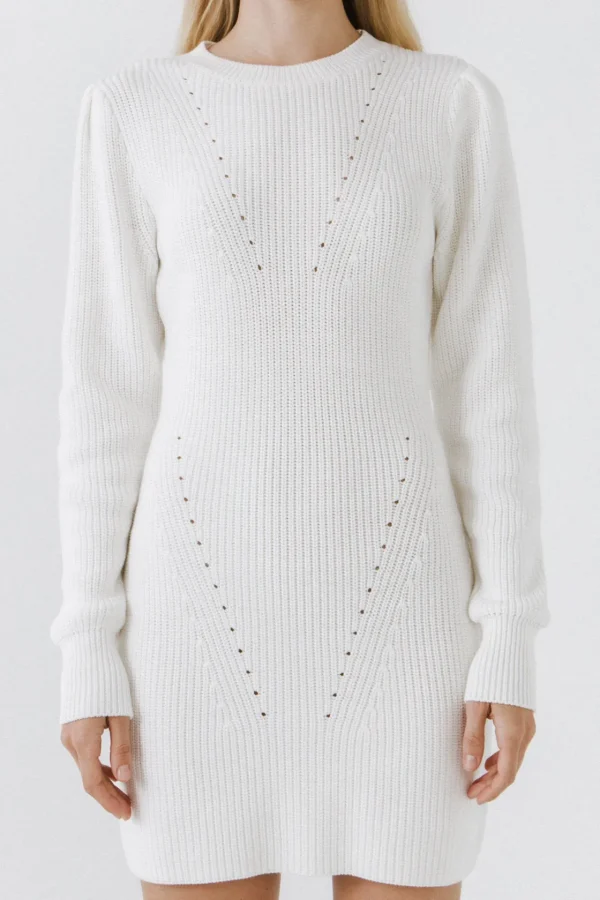 ENDLESS ROSE White Dresses | Tops*- Sweater Mini Dress IVORY