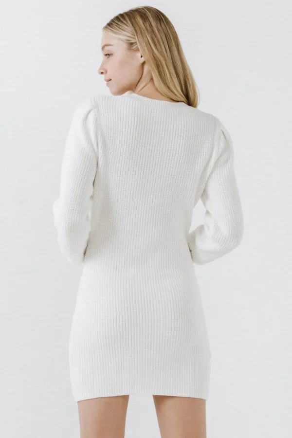 ENDLESS ROSE White Dresses | Tops*- Sweater Mini Dress IVORY