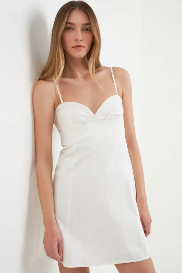 ENDLESS ROSE White Dresses | Little Black Dress*- Sweetheart Neckline Mini Dress