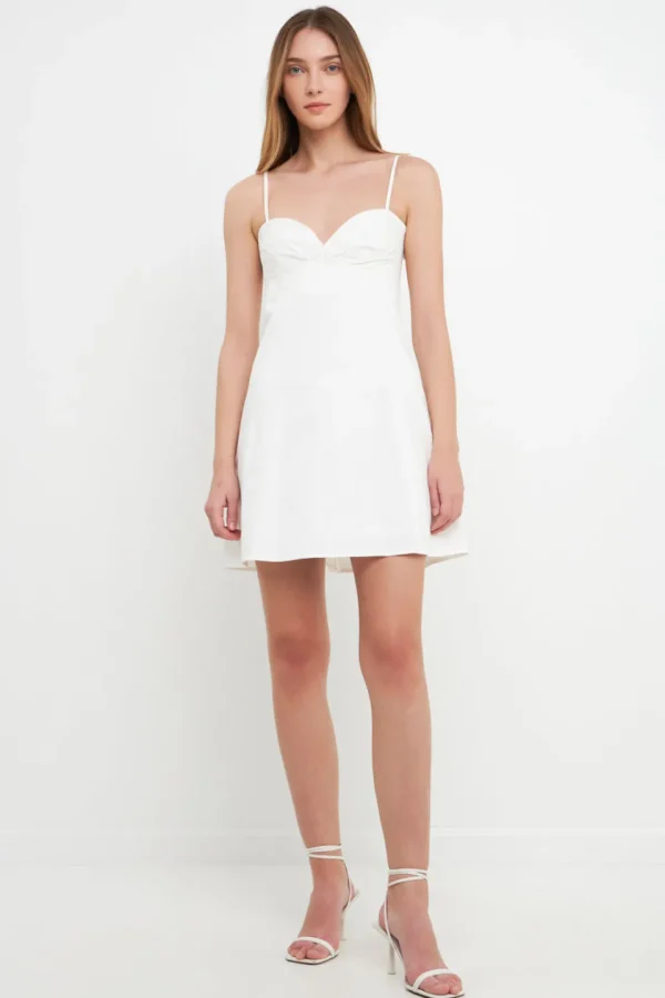 ENDLESS ROSE White Dresses | Little Black Dress*- Sweetheart Neckline Mini Dress