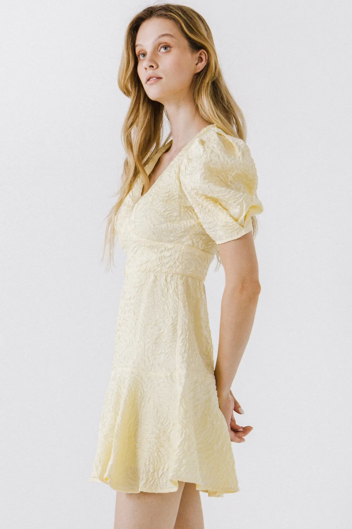 endless_rose__texture_vne_6.webp ENDLESS ROSE Tops*- Texture V-neck Mini Dress