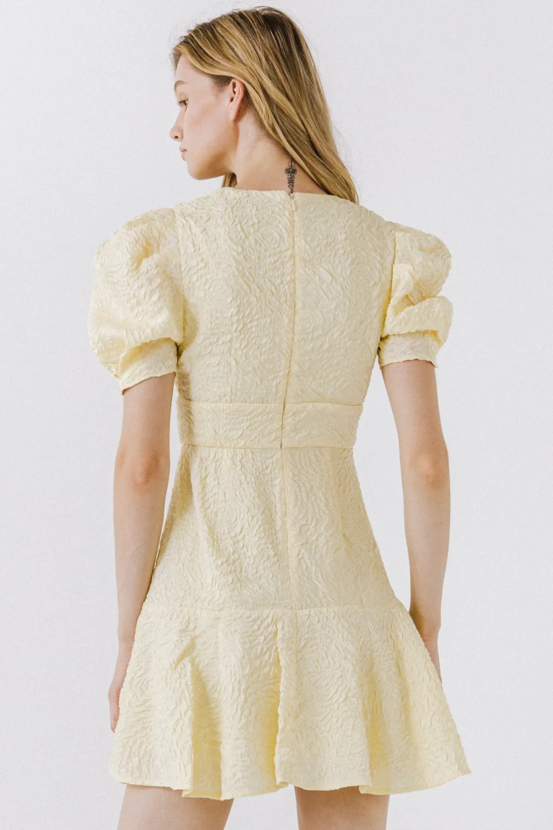 endless_rose__texture_vne_7.webp ENDLESS ROSE Tops*- Texture V-neck Mini Dress