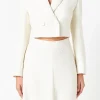ENDLESS ROSE Blazers*- Textured Cropped Jacket CREAM
