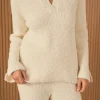 ENDLESS ROSE Sweaters & Knits | Matching Sets*- Textured Fuzzy Collared Sweater CREAM