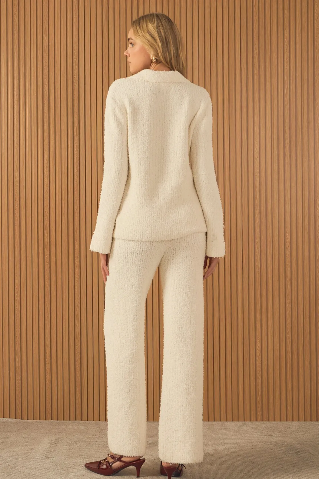 endless_rose__textured_fu_3.webp ENDLESS ROSE Sweaters & Knits | Matching Sets*- Textured Fuzzy Knit Pants CREAM