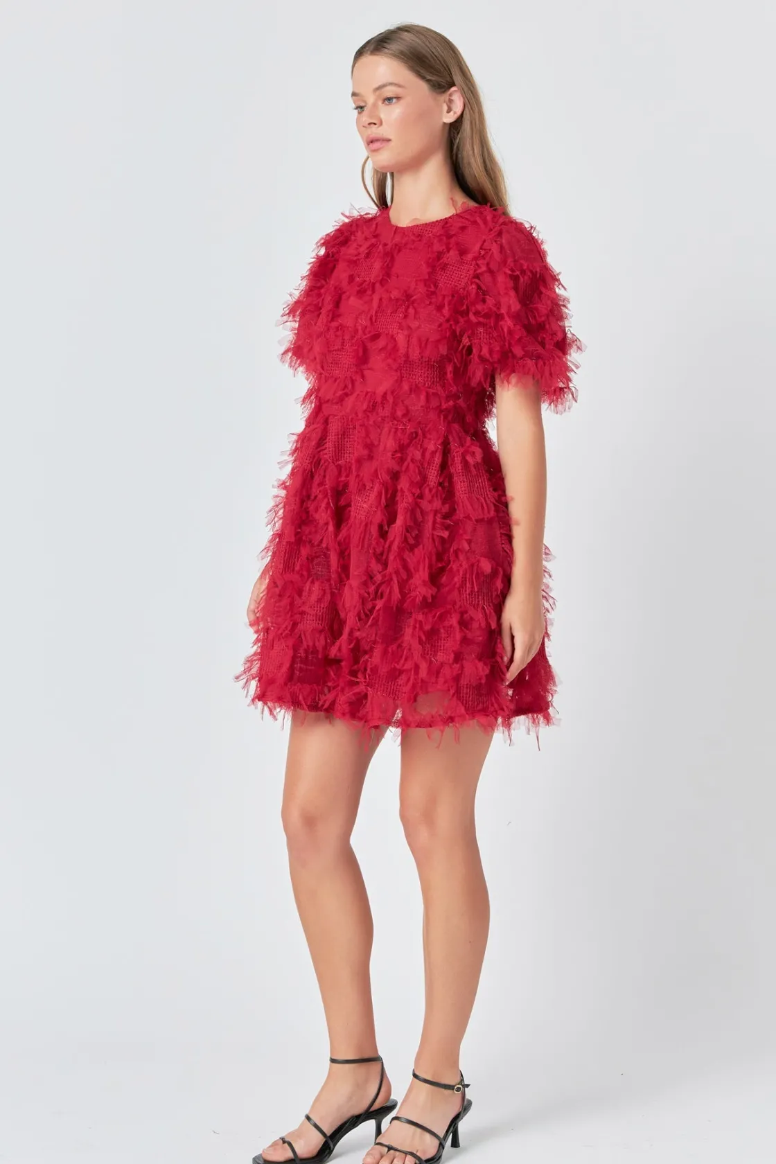endless_rose__textured_me_11.webp ENDLESS ROSE Little Black Dress | Tops*- Textured Mesh Mini Dress