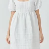 ENDLESS ROSE Tops*- Textured Mini Dress WHITE