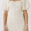 ENDLESS ROSE Tops*- Textured Off-The-Shoulder Dress IVORY