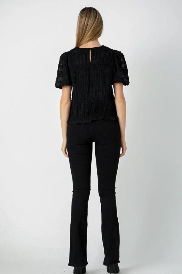 ENDLESS ROSE Tops*- Textured Puff Sleeve Top