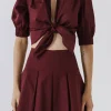 ENDLESS ROSE Tops*- Tied Front Cropped Top
