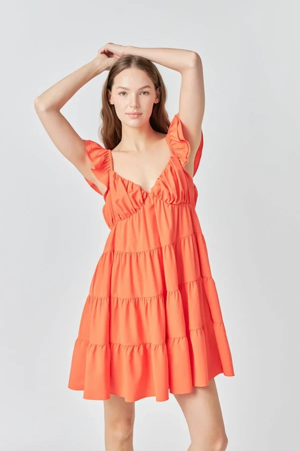 ENDLESS ROSE Tops*- Tiered Mini Dress