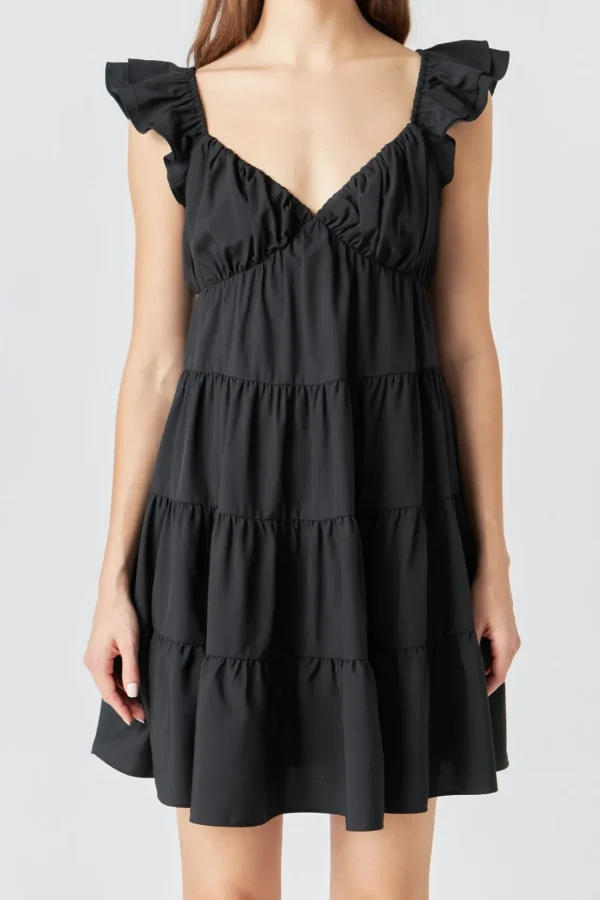 ENDLESS ROSE Tops*- Tiered Mini Dress
