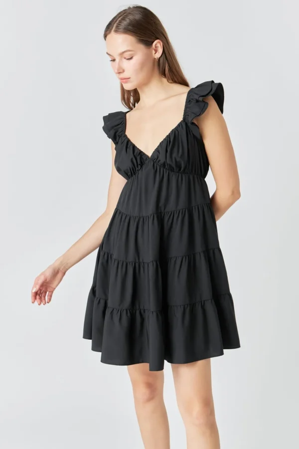 ENDLESS ROSE Tops*- Tiered Mini Dress