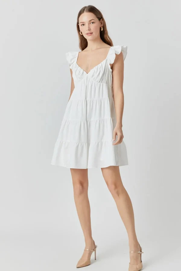 ENDLESS ROSE Tops*- Tiered Mini Dress