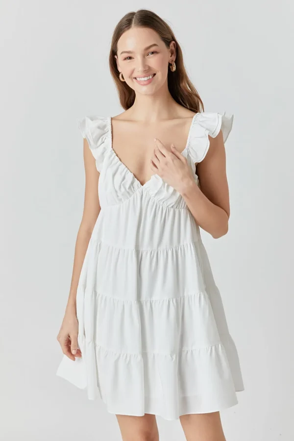 ENDLESS ROSE Tops*- Tiered Mini Dress