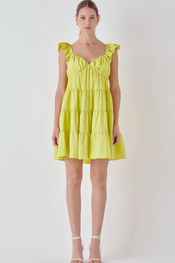 ENDLESS ROSE Tops*- Tiered Mini Dress