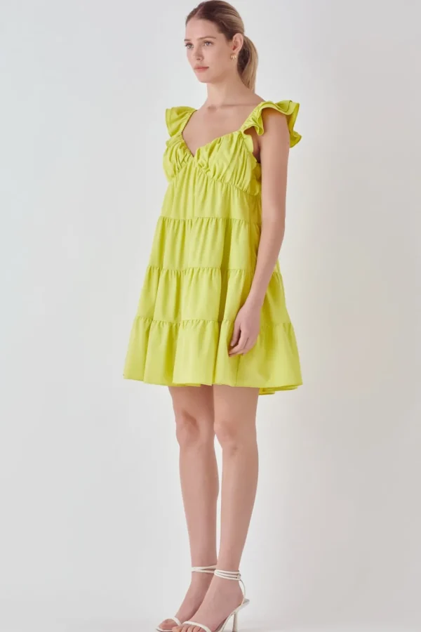 ENDLESS ROSE Tops*- Tiered Mini Dress