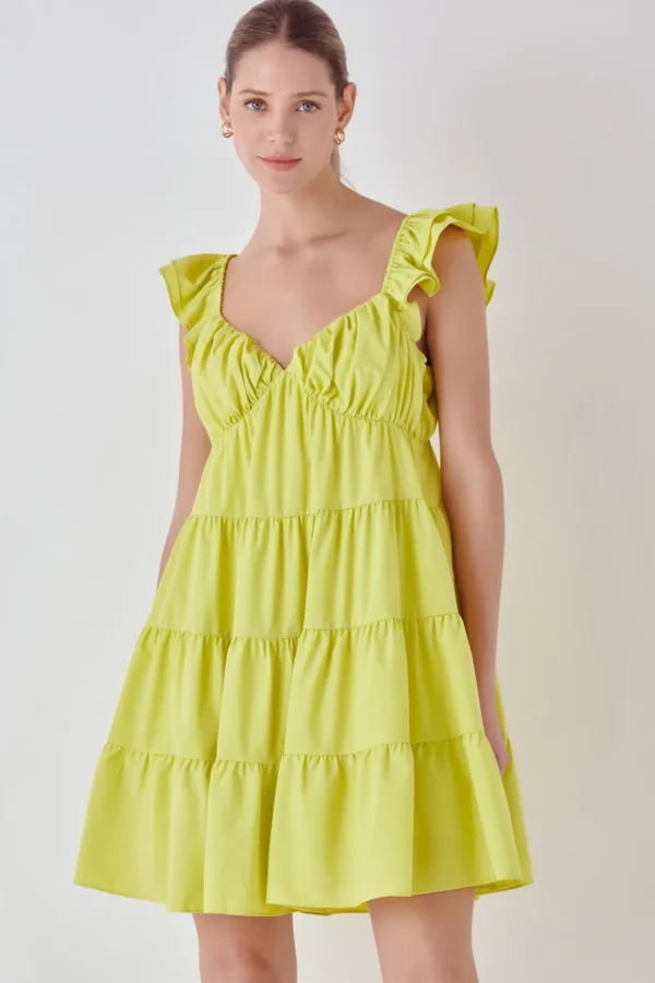 ENDLESS ROSE Tops*- Tiered Mini Dress