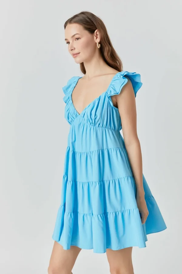 ENDLESS ROSE Tops*- Tiered Mini Dress