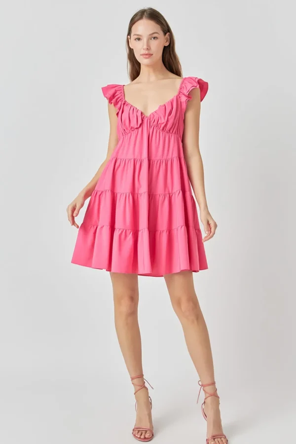 ENDLESS ROSE Tops*- Tiered Mini Dress