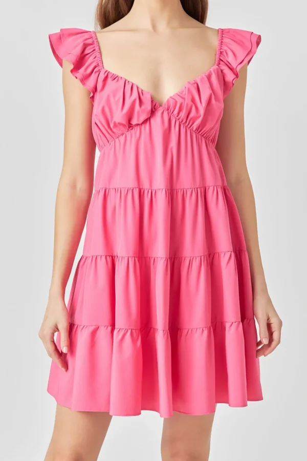 ENDLESS ROSE Tops*- Tiered Mini Dress